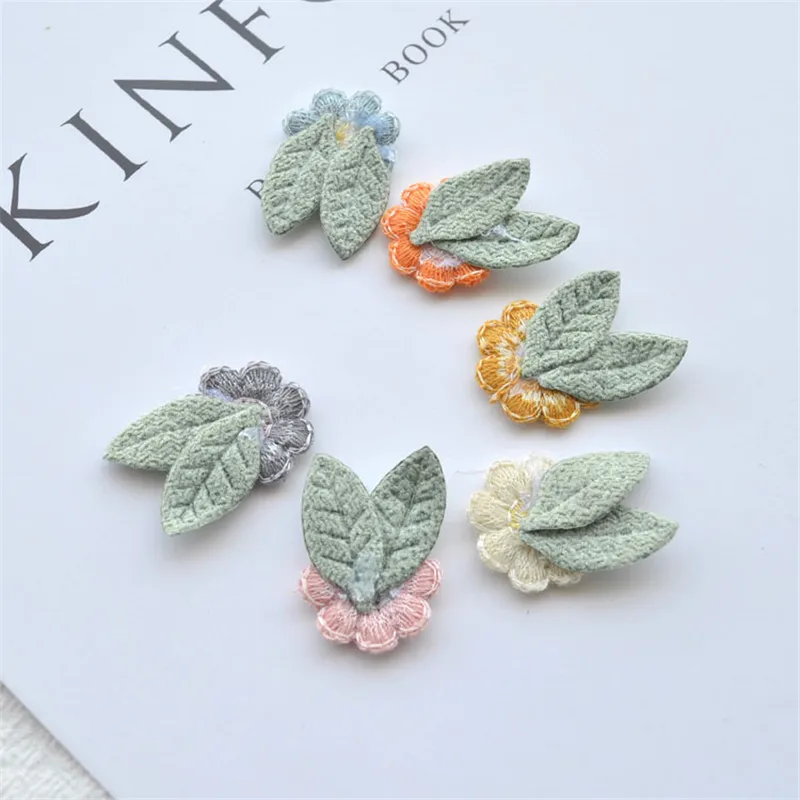 12Pcs/Lot Crochet Flower Applique For DIY Headdress Hair Clip Bow Decor Accessories Clothes Hat Shoes Sewing Patches