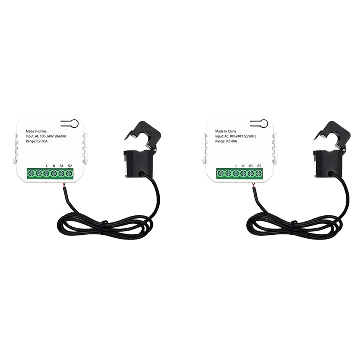 ABRW-2X Tuya Smart Life Wifi Energy Meter 80A พร้อม Current Transformer Clamp Kwh Power Monitor ไฟฟ้าสถิติ