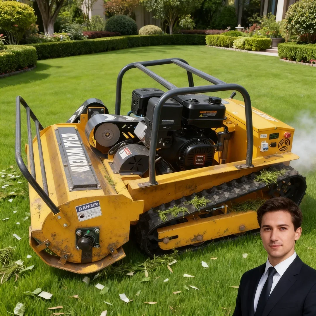 

Customized Remote Control Flail Lawn Mower CE EPA Certified All-Terrain 55° Slope Climbing Garden Grass Cutting Machine
