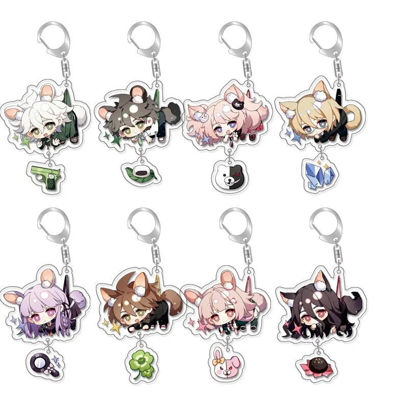 Game Danganronpa V3: Killing Harmony Keychain Nagito Komaeda Hinata Hajime Pendant Key Chain Holiday gifts Collecting hobbies