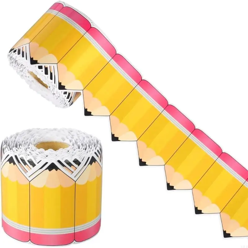 

Y5LB Bulletin Board Border Trim Pencil Pattern Border Trim for Chalkboard Noticeboard