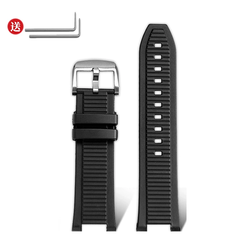 

Высококачественный резиновый ремешок для часов TISSOT 1853 серии T141 T141.417A, силиконовый ремешок с вогнутым дизайном, 24 мм, водонепроницаемый браслет