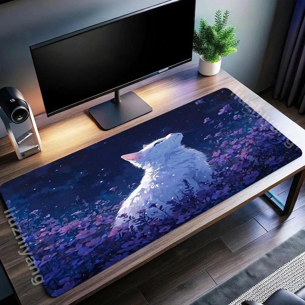 

Cute Black and White Cat Mouse Pad Large Computer Office Gaming Desk Pad XL Rubber Anti-Slip Gaming Keyboard Extension Mouse Pad