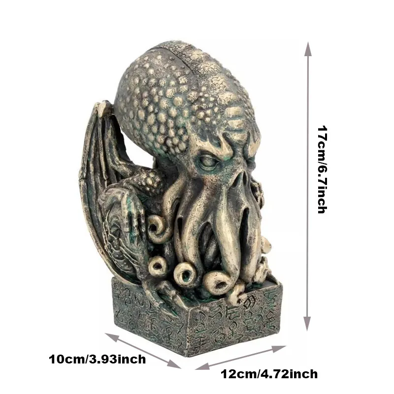 Vintage Skull Cthulhu Statue Home Decor Resin Crafts Ornaments Octopus Modern Sculpture Figures Halloween Party Decoration