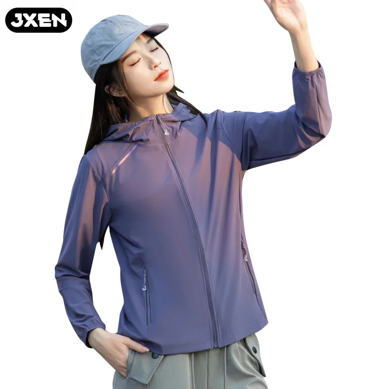 Ropa de protección solar Upf50 para hombre y mujer, chaqueta de piel para exteriores, protección UV de seda helada, novedad de verano, 2024