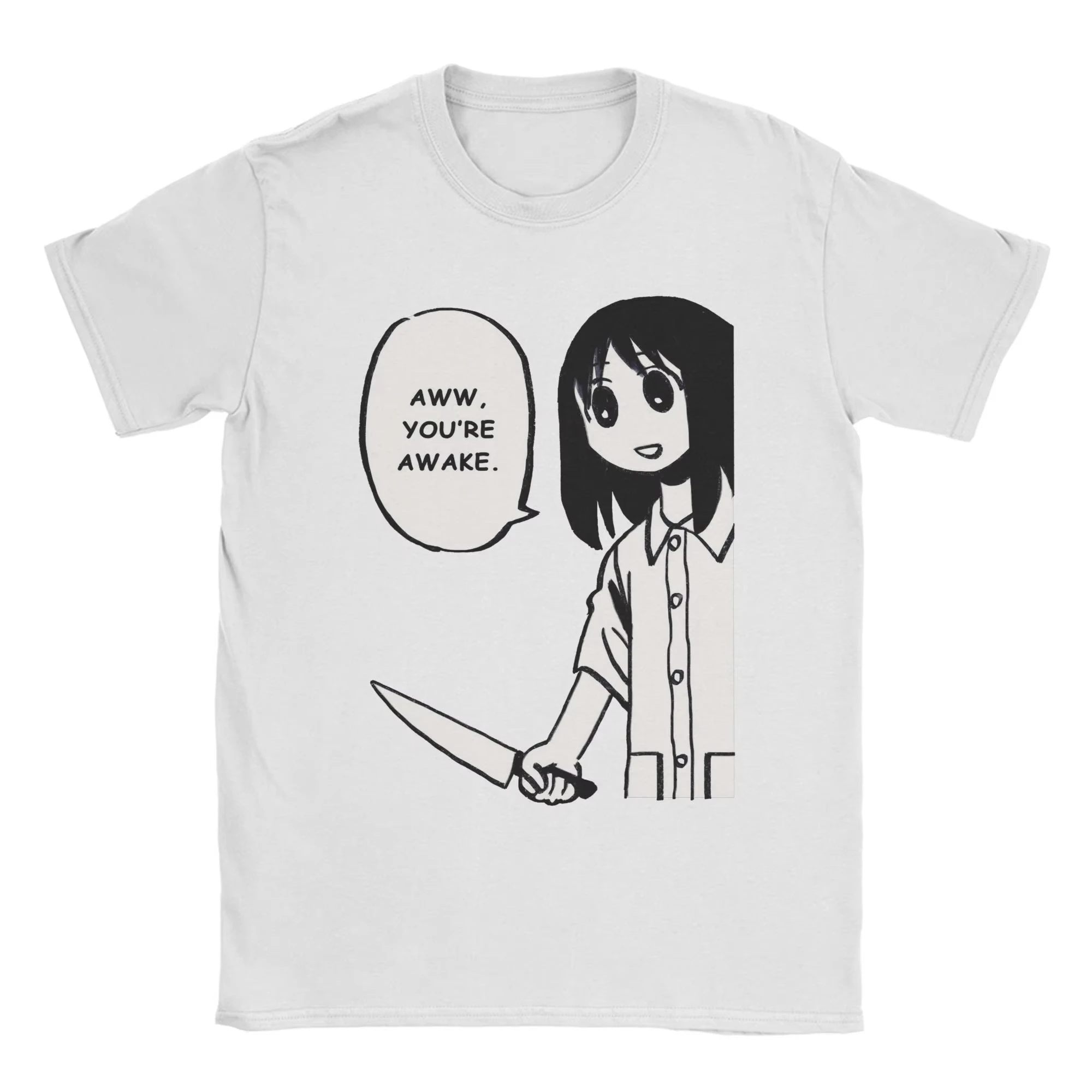 أوساكا التوحد Fgsfds مضحك Kawaii Ayumu تي شيرت للجنسين أنيمي Azumanga Daioh القطن تيز Crewneck قصيرة الأكمام تي شيرت الملابس #4
