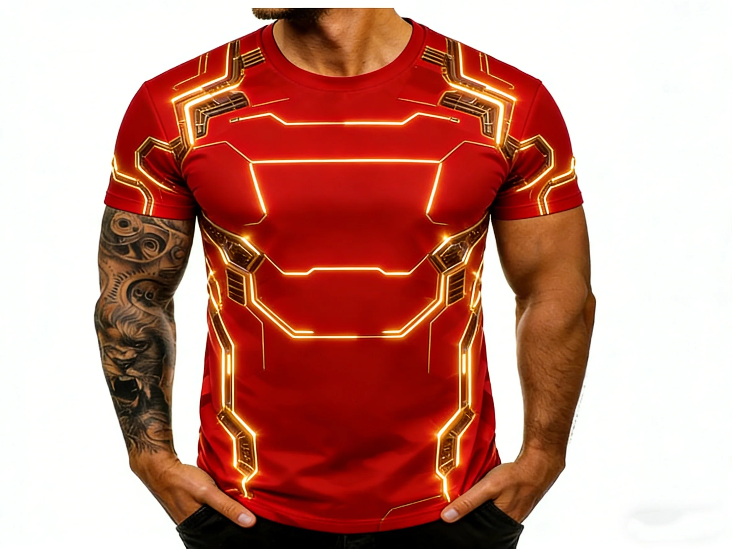 

Мужская летняя футболка с принтом в стиле научной фантастики и робототехники, камуфляжный принт, мужская футболка с круглым вырезом и короткими рукавами, повседневные топы, уличная одежда, футболки для фитнеса и тренировок, мужской топ