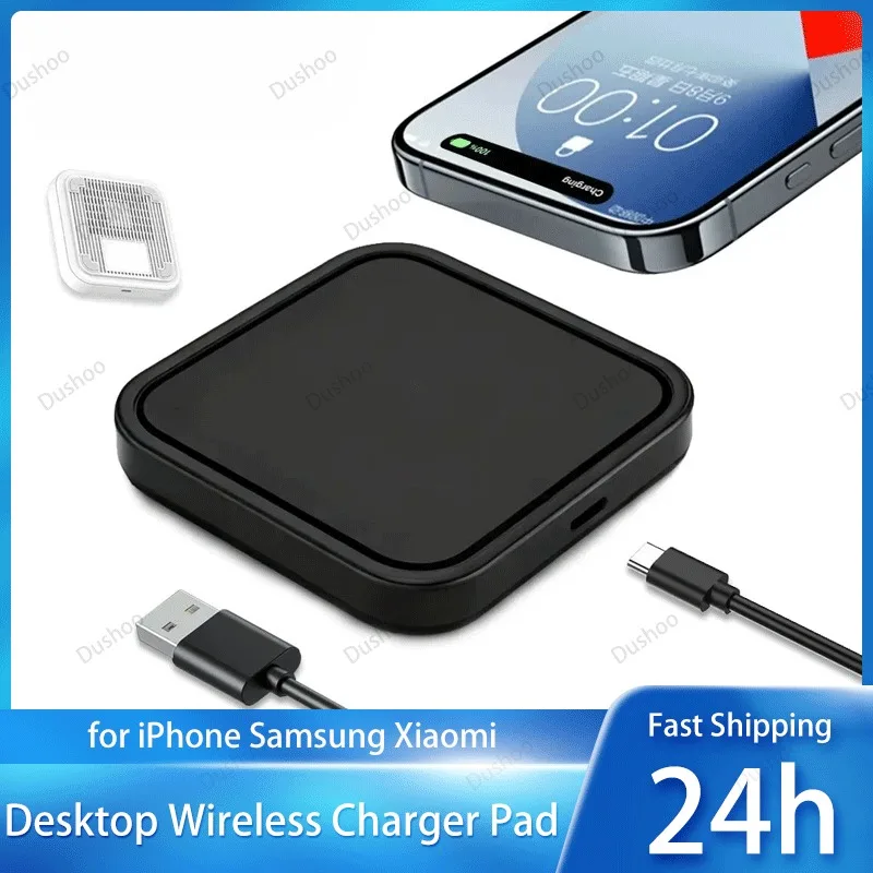 

Настольное беспроводное зарядное устройство мощностью 30 Вт с охлаждающим отверстием для iPhone 17 16 Pro Max 15 14 13 12 Samsung Xiaomi 17 Станция быстрой зарядки