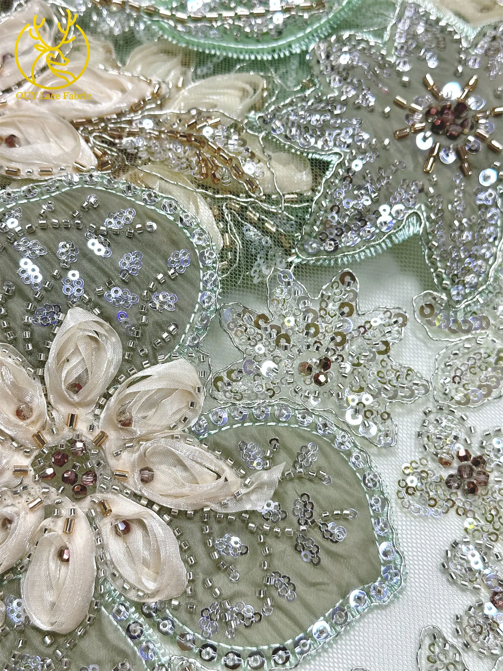 Modische Afrikanische Stickerei Perlenverzierte Tüllspitze 2026 Französische Pailletten Tüll-Netzspitze Nigerianisches Brautkleid Nähmaterial – Detail 19