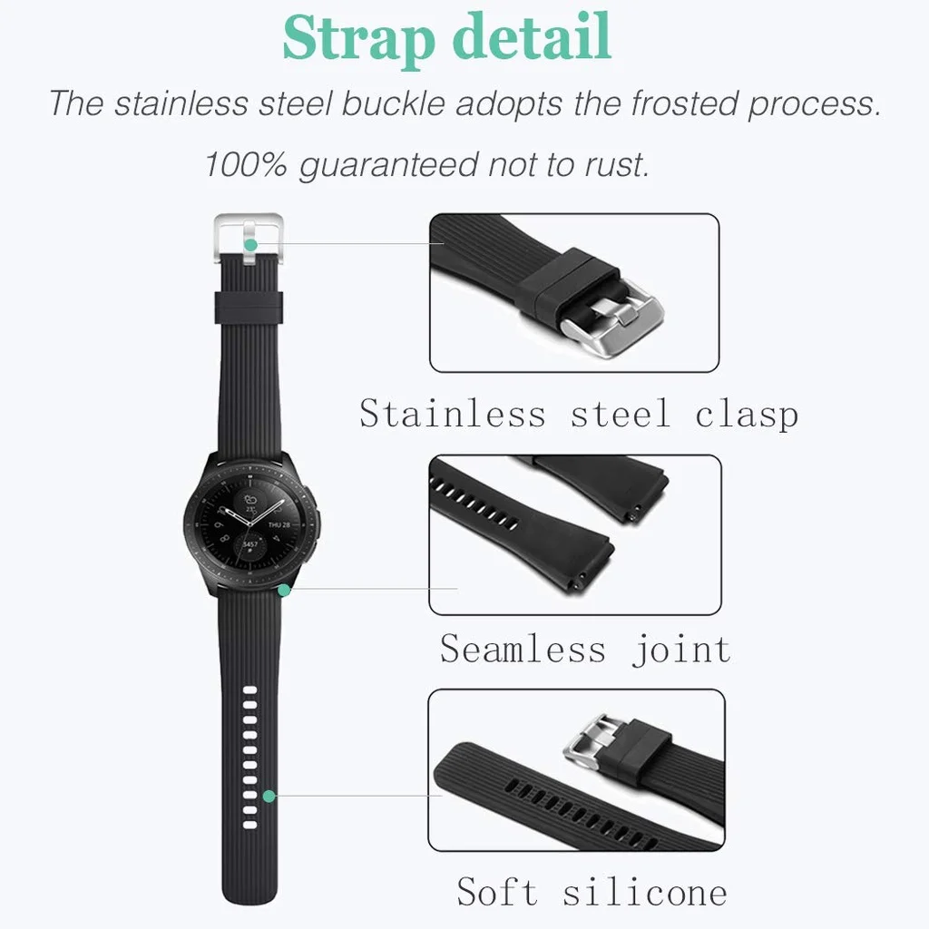 22mm 20mm Silicone Band for Samsung Galaxy Watch 3 45mm/ GT2 46mm/Gear S3 Bracelet  for Amazfit Balance GTR 47mm Strap
