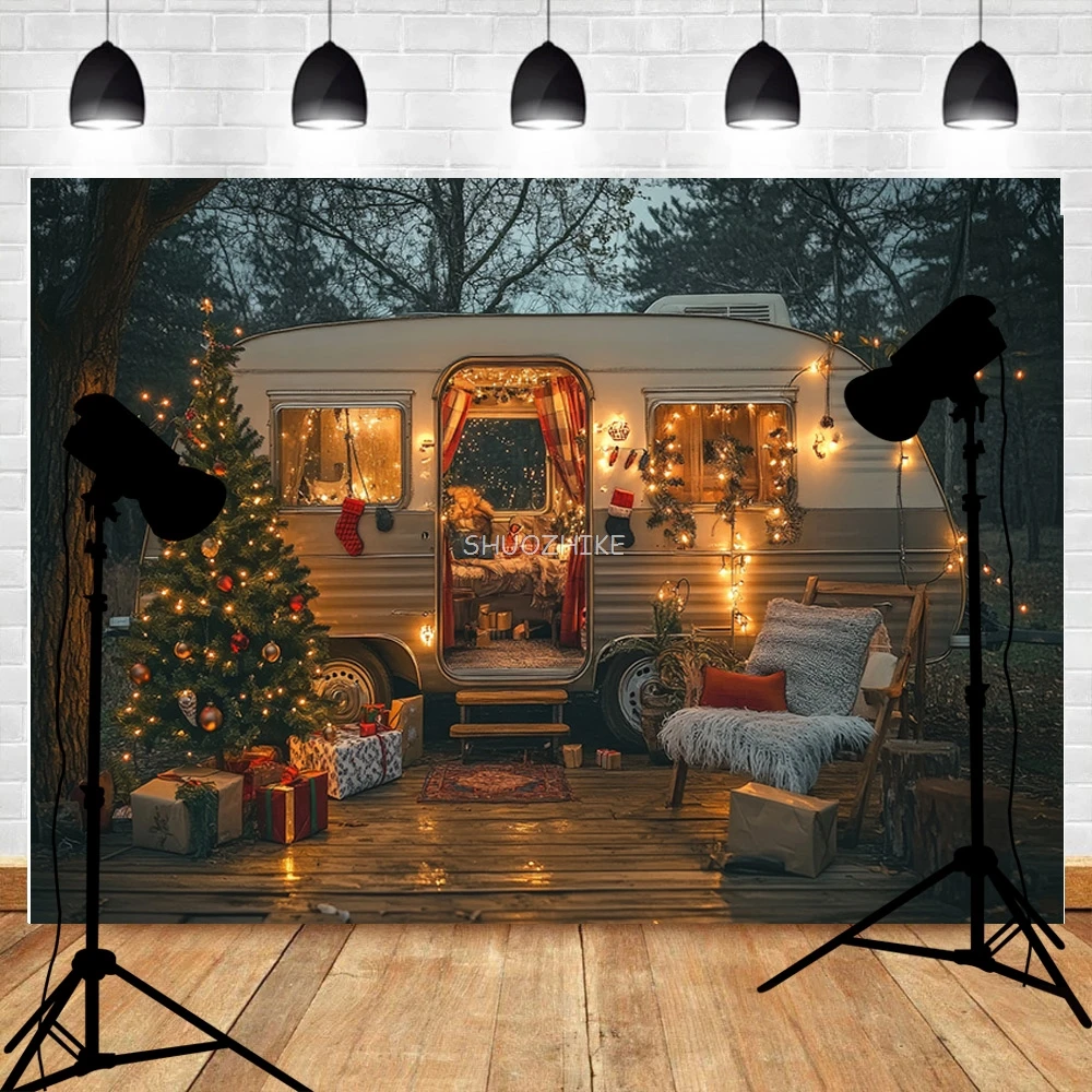 التخييم عيد الميلاد المشهد دافئ الرجعية استوديو الصور خلفية الموقد عيد الميلاد يوم السنة الجديدة عطلة خلفيات للتصوير الفوتوغرافي الدعائم DC-20