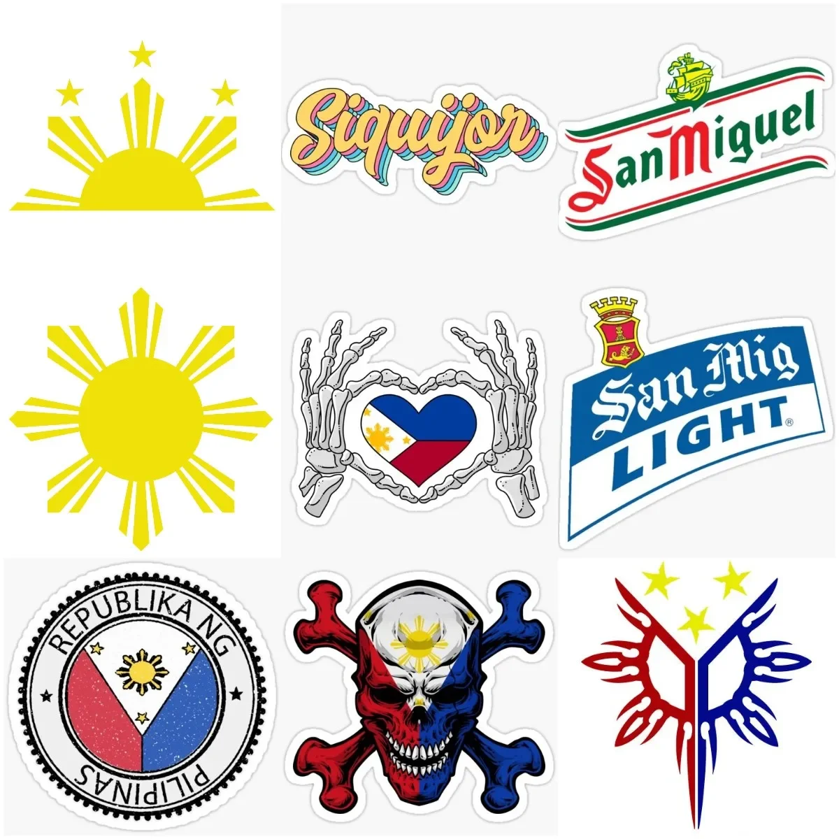

Creative Philippines Flag Sun National Emblem Sticker for Covered Scratch Decorate Car Van Motorcycle Bicycle Wall Helmet Camper