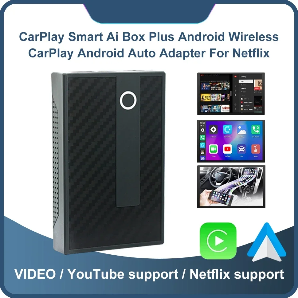 Plug and Play Smart Dongle Android Ai Box Wired To Wireless Carplay Android Auto Adapter for Netflix YouTube Cars