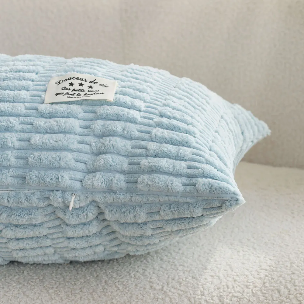 Corduroy Body Pillow Cover 35x90cm Soft Light Blue Long Cushion Case for Sofa Bed Aesthetic Room Decor Decorative Pillows Case view 6