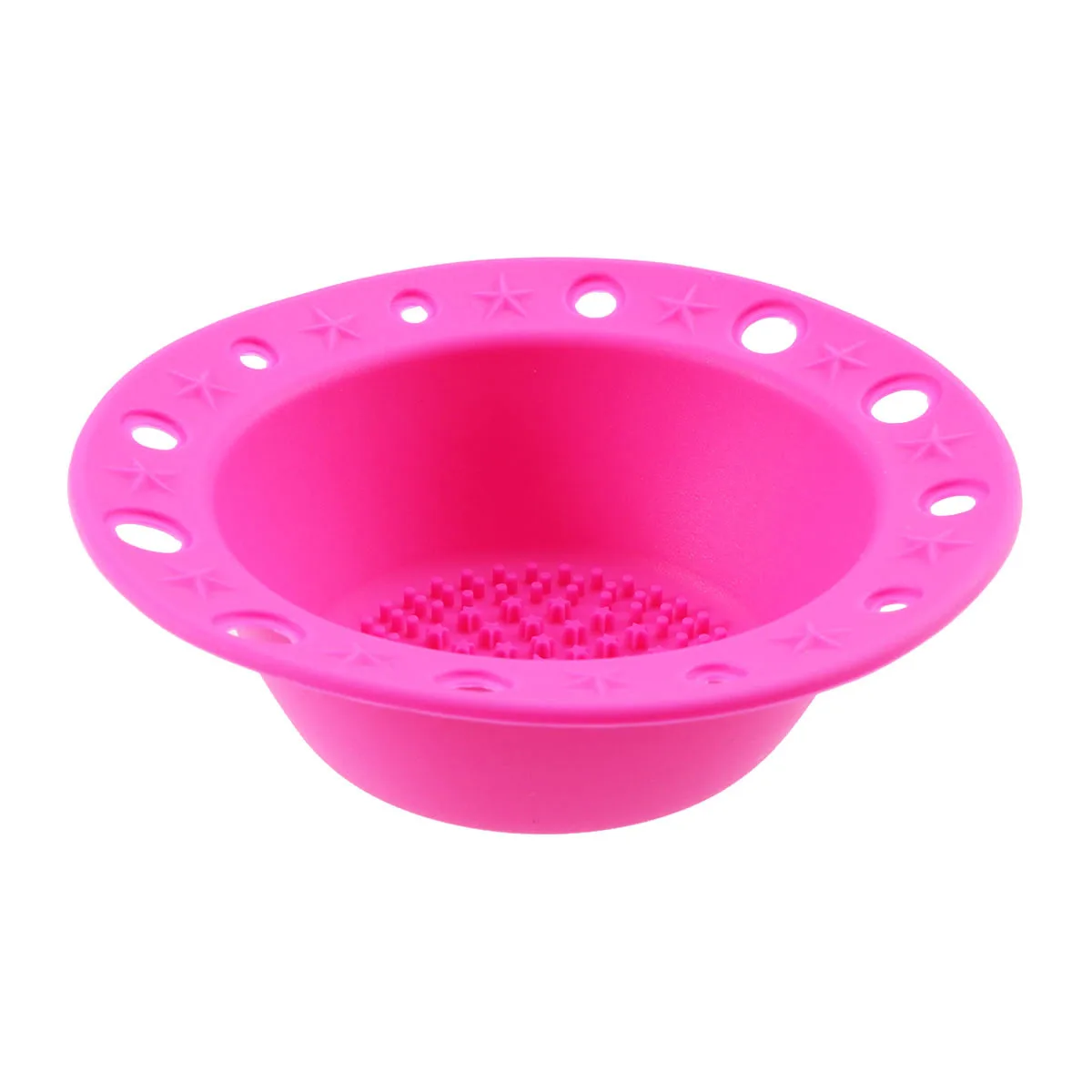 

1Pcs Silicone Makeup Brush Cleaner Mat Rosy 5- Texture Deep Clean Multi- Holes Drying Pad Ergonomic Design