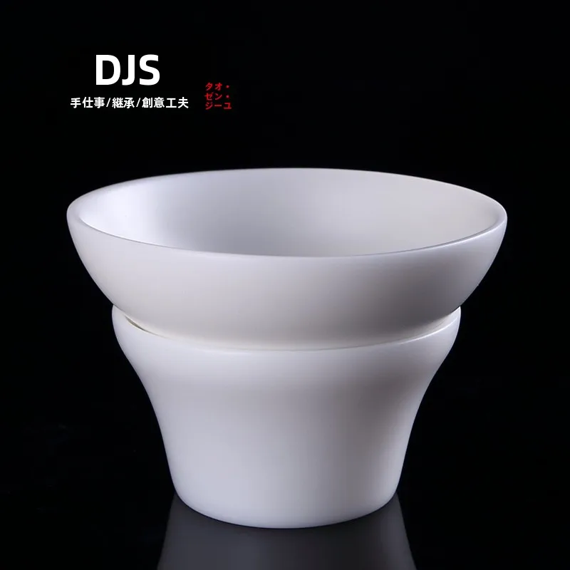 

Handmade East China White Porcelain Inteated Tea Strainer Cloth Cerc Tea Cup Jade Porcelain Gongfu Tea Set Dining Utensils