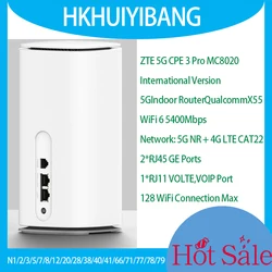 ZTE 5G CPE PRO 3 MC8020 Global Version WiFi 6 AX5400 Router 5G NR 4G LTE CAT22 Home Modem Gigabit Network With Sim Card Slot
