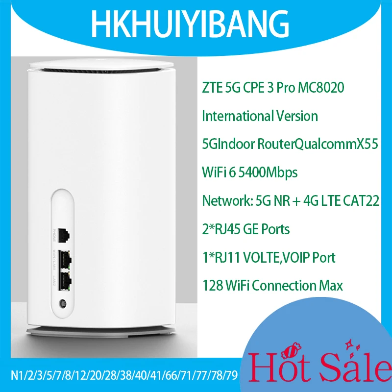 ZTE 5G CPE PRO 3 MC8020 Global Version WiFi 6 AX5400 Router 5G NR 4G LTE CAT22 Home Modem Gigabit Network With Sim Card Slot