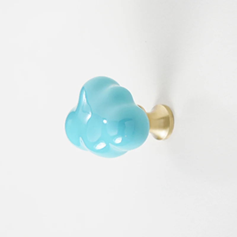 Keramiek en messing wolk kast slingerknop 1 st voor lade kledingkast kinderkamer deur meubilair met schroef