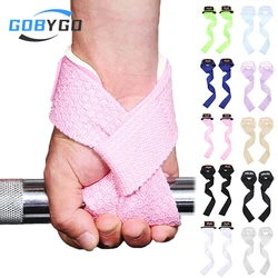 GOBYGO 남녀공용 역도 손목 스트랩, 스포츠 손목 그립 스트랩, 셀룰러 실리콘 미끄럼 방지 체육관 하드 풀 강도 훈련, 1 쌍