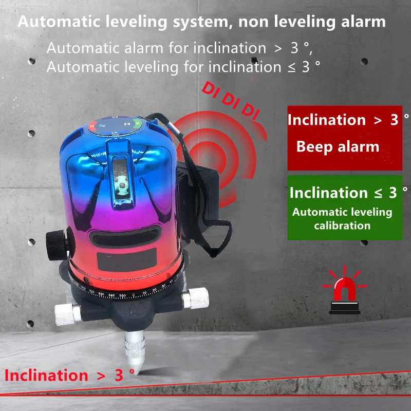 Laser Level Purple Blue Green Red Line 5 Lines 360 Self-Leveling Horizontal And Vertical Cross Multicolor Laser Beam Line