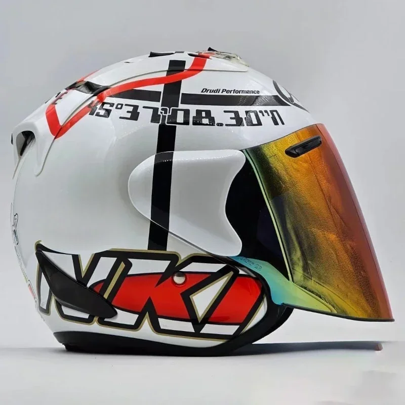 Ram3 Haga Monza White Half Helmet Men and Women Motorcycle Off-Road Summer Helmet Downhill Racing Mountain Cross Casco Capacete