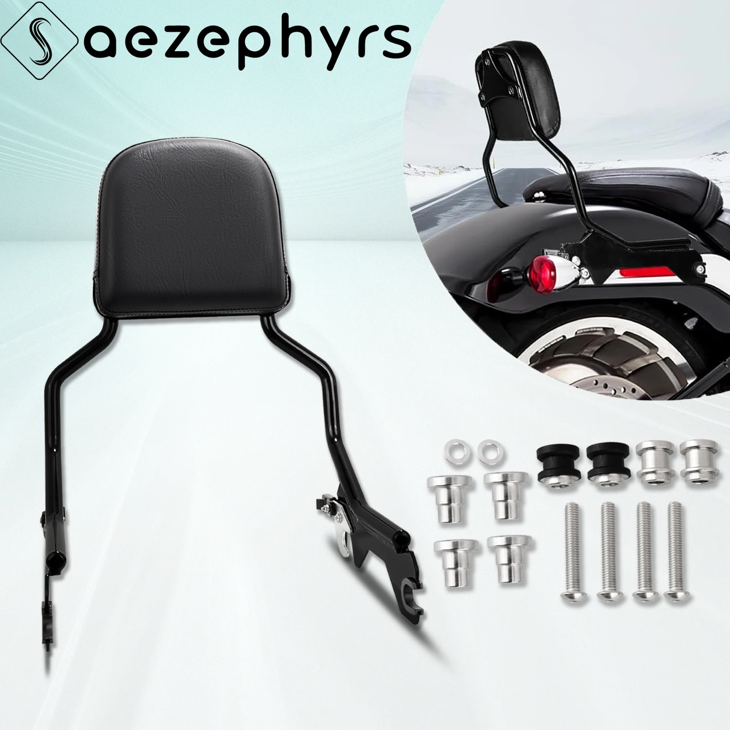 

Motorcycle Detachable Upright Sissy Bar Passenger Backrest w/ Pad For Harley Softail Low Rider FXLRS FLSB FXLRST FXRST 2018-2025