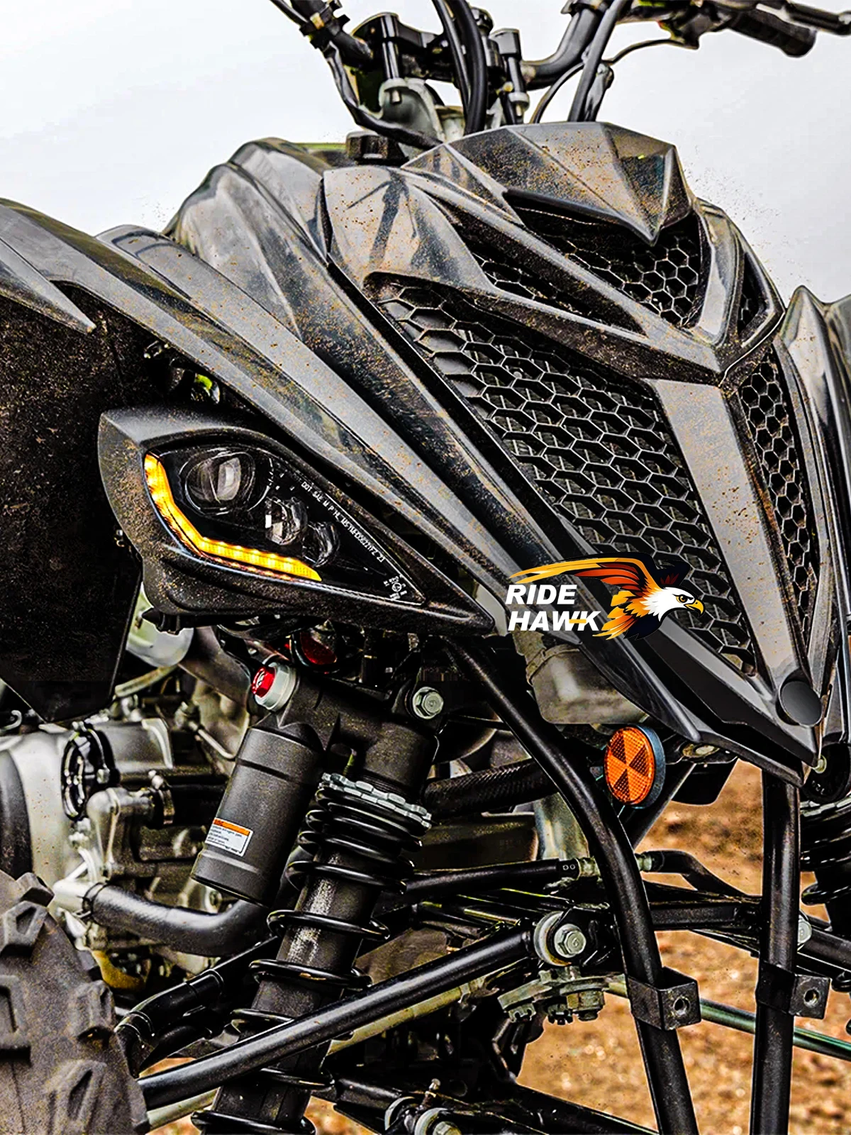 야마하 랩터 700R 700 YFZ450 450R 450X 울버린 450 350 랩터 250 350 2006-2025용 E24 ATV 헤드라이트, 방향지시등 포함