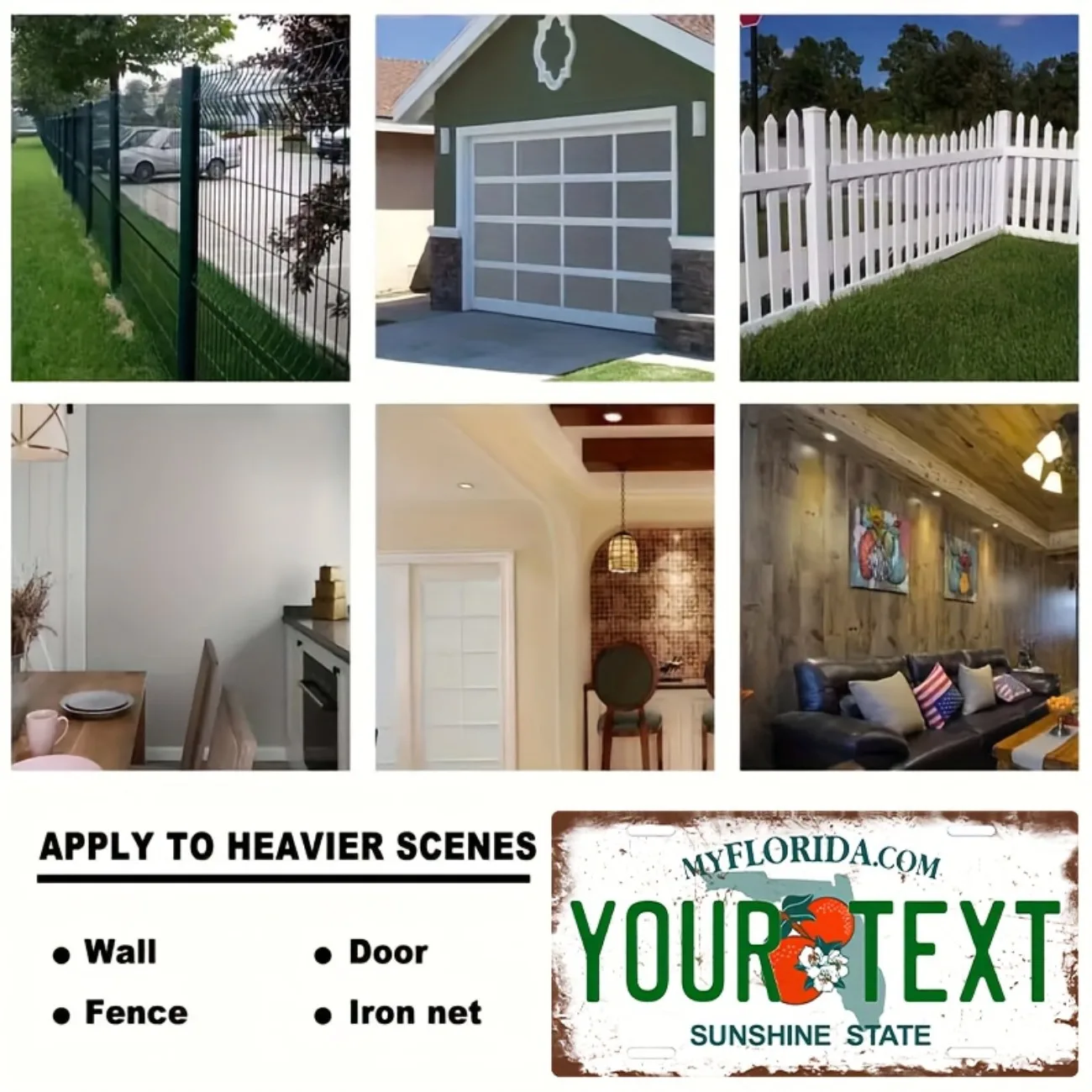 لوحة ترخيص ديكور من الألومنيوم من فلوريدا قابلة للتخصيص - ديكور منزلي - ديكور غرفة النوم (ديكور فقط)