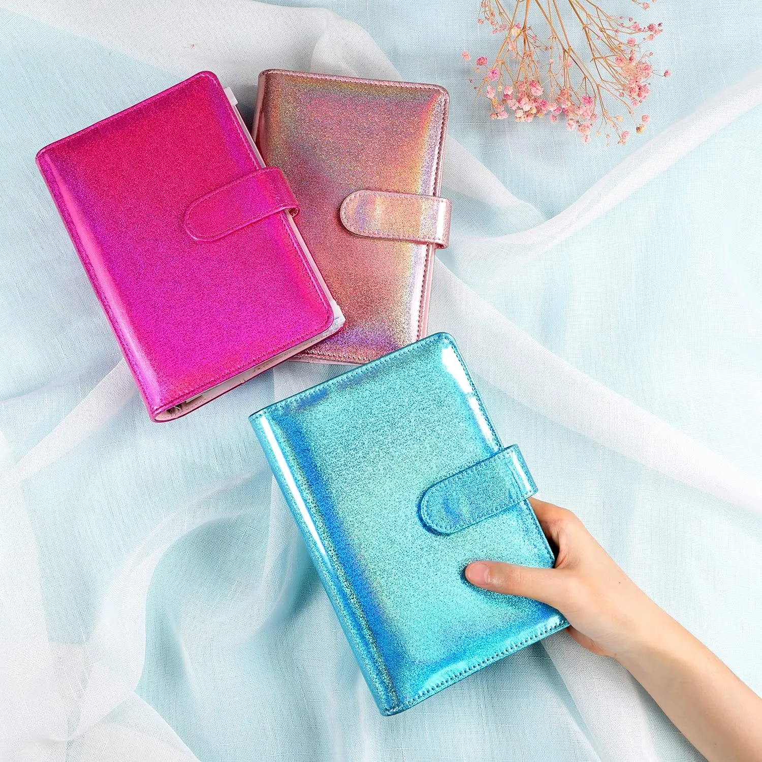 A6 PU Budget Binder Cash Envelopes System Planner Organizer for Budgeting with 10pcs Binder Zipper Cash Envelopes, Labels, Ruler