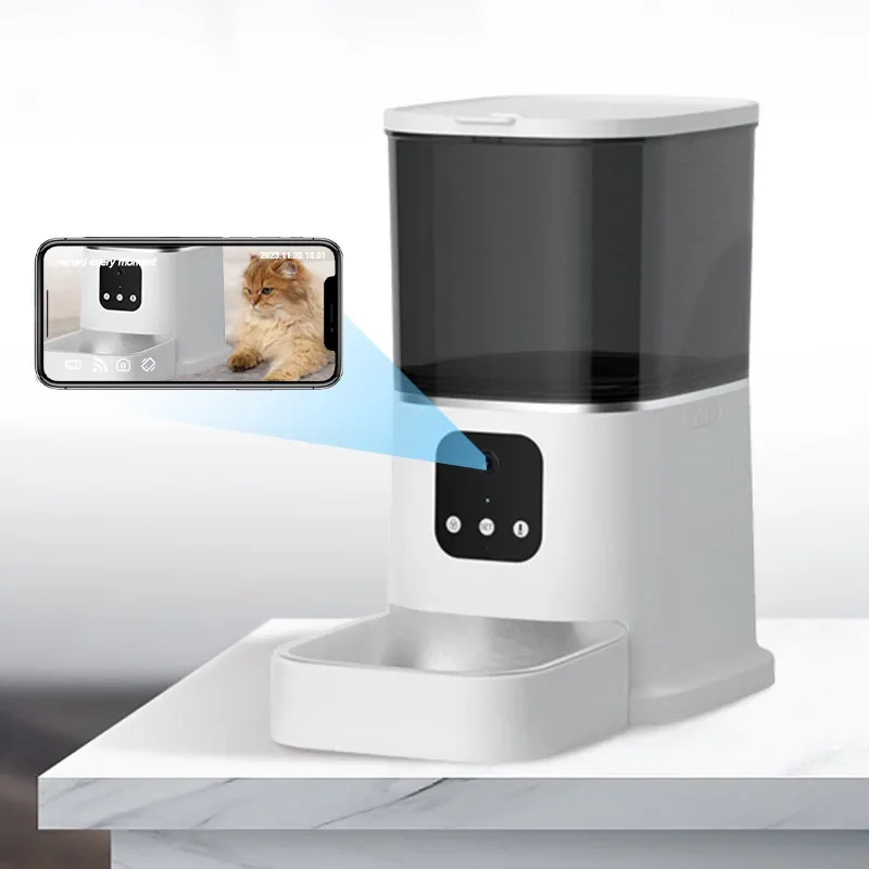 New automatic pet feeder 4l 3l pet bowl wifi capacity smart cat food smart dog pet feeder with button