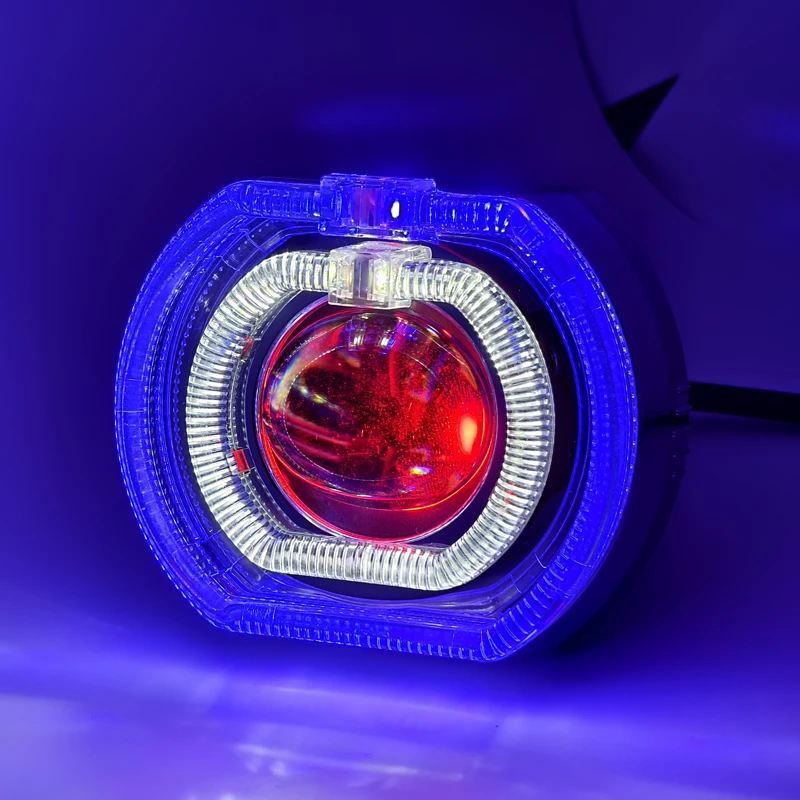 

4.5 Inch New LED Headlights Car Motorcycle Spotlight Modification Universal 60V Dual Angel Eye Demon Eyelight Headlight