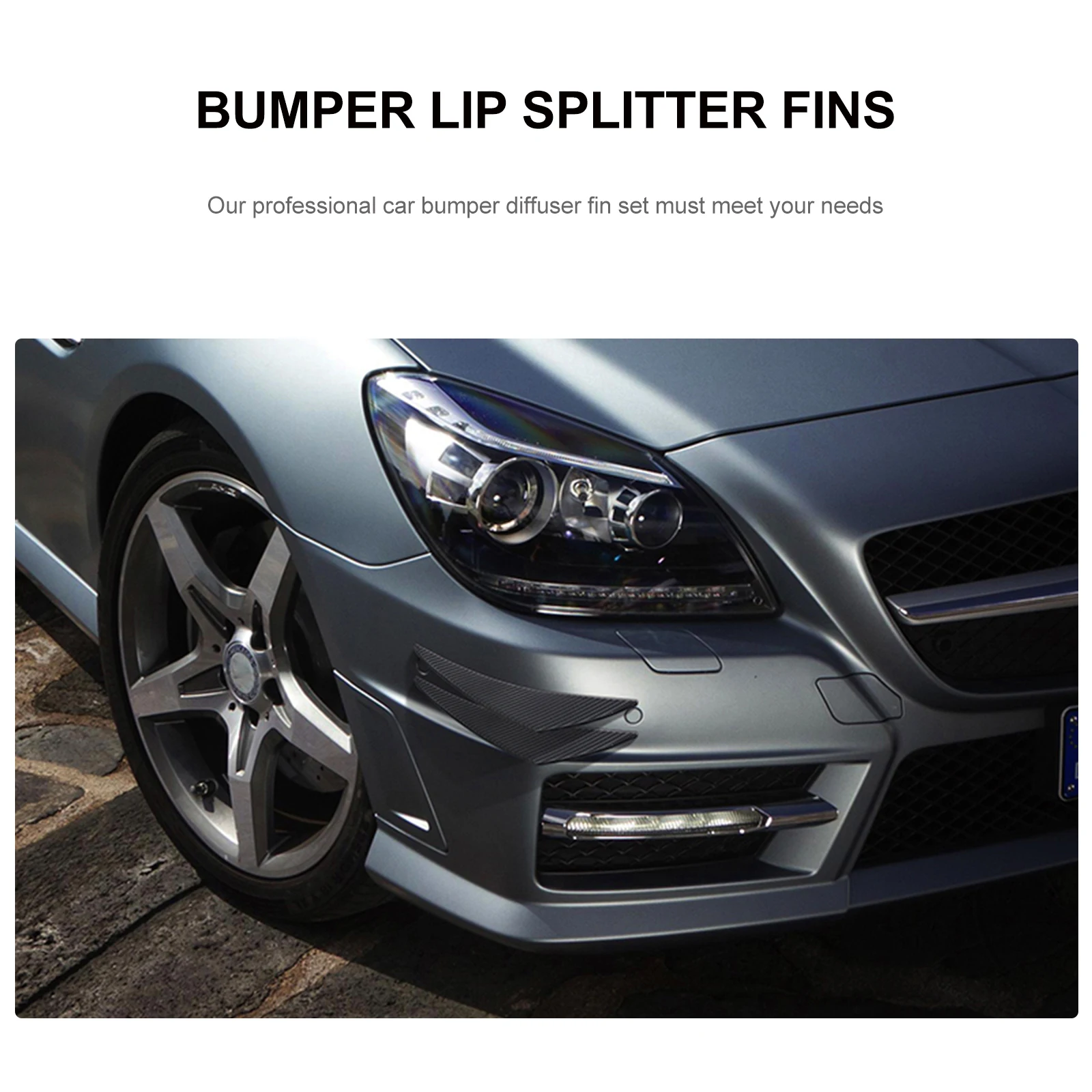 

Carbon Fiber Wind Knife Bumper High Quality Durable Black Front Lip Diffuser Fin Decor for Most Cars Easy Install Gift bumper