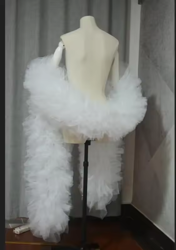 Fashion Stage ball party Club bridal Tulle Boa Ruffle shawl wrap Custom color wedding accessories cape - Image 8
