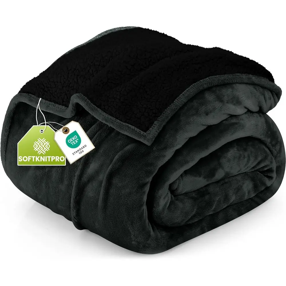 

Sherpa Blanket King Size (King, 90x102 Inches) - Sot Lightweight Plush leece Reversible Blanket or Bed, Soa, Couch, Camping and