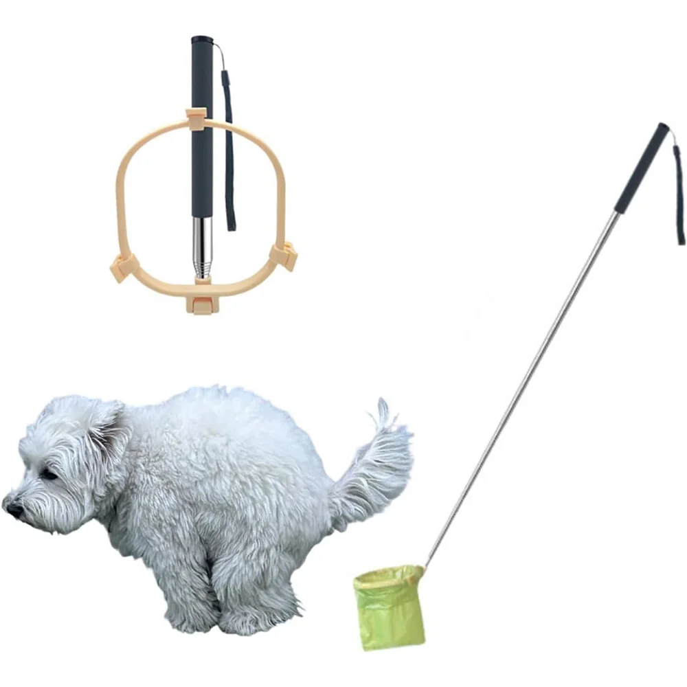 Outdoor Portable Dog Poop Scoop, Foldable Extendable Design, Non-Contact Sanitary Waste Picker, Cleaning Tool