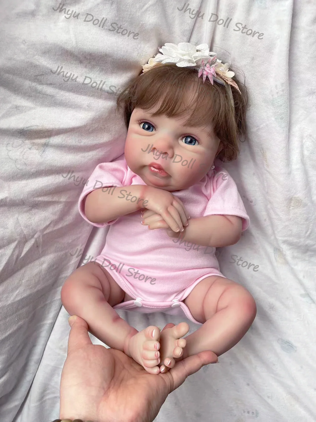 48cm Miley Newborn Baby Dolls Reborn Bebe Cute Baby Lifelike Soft Touch 3D Painted Skin Visible Veins Handmade Dolls