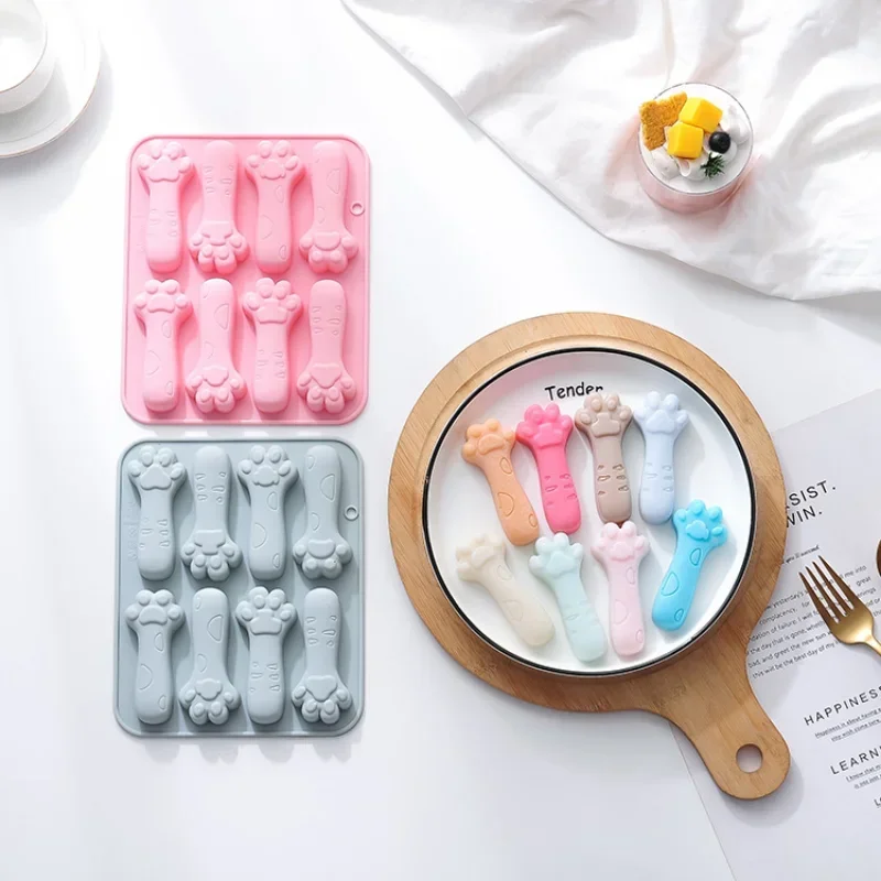 Molde de silicona para confitería, molde de Chocolate, molde de palo Molar para palitos de queso, accesorios de herramientas de pastelería con forma de pata de gato