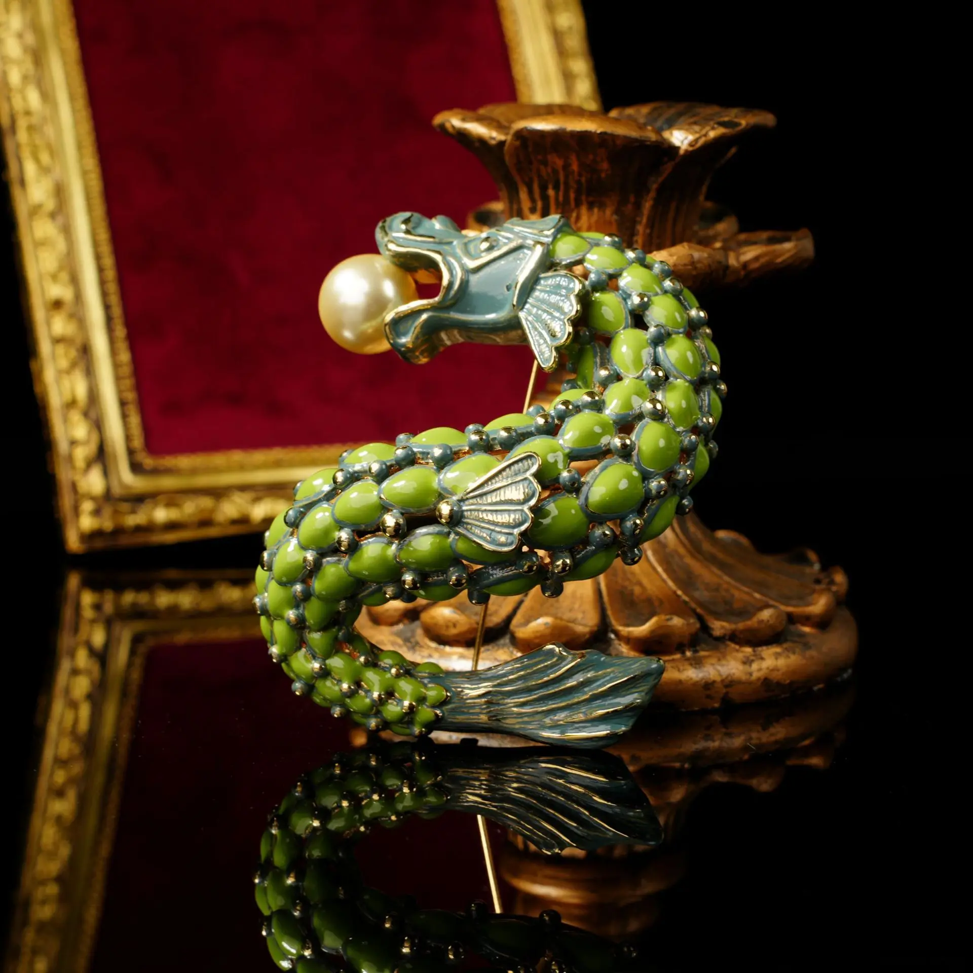 

Retro New Chinese Heavy Industry 3D Dragon Brooch Hollow Enamel Brooch Clothing Accessories for Men