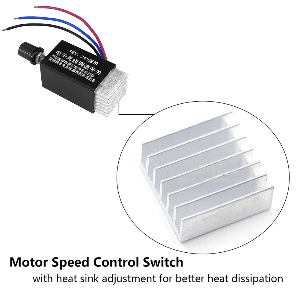 Moteur de contrôle de vitesse électronique en continu, plastique Sochi ABS, ventilateur automobile, chauffage, accessoires de contrôleur, DC 12V, 24V