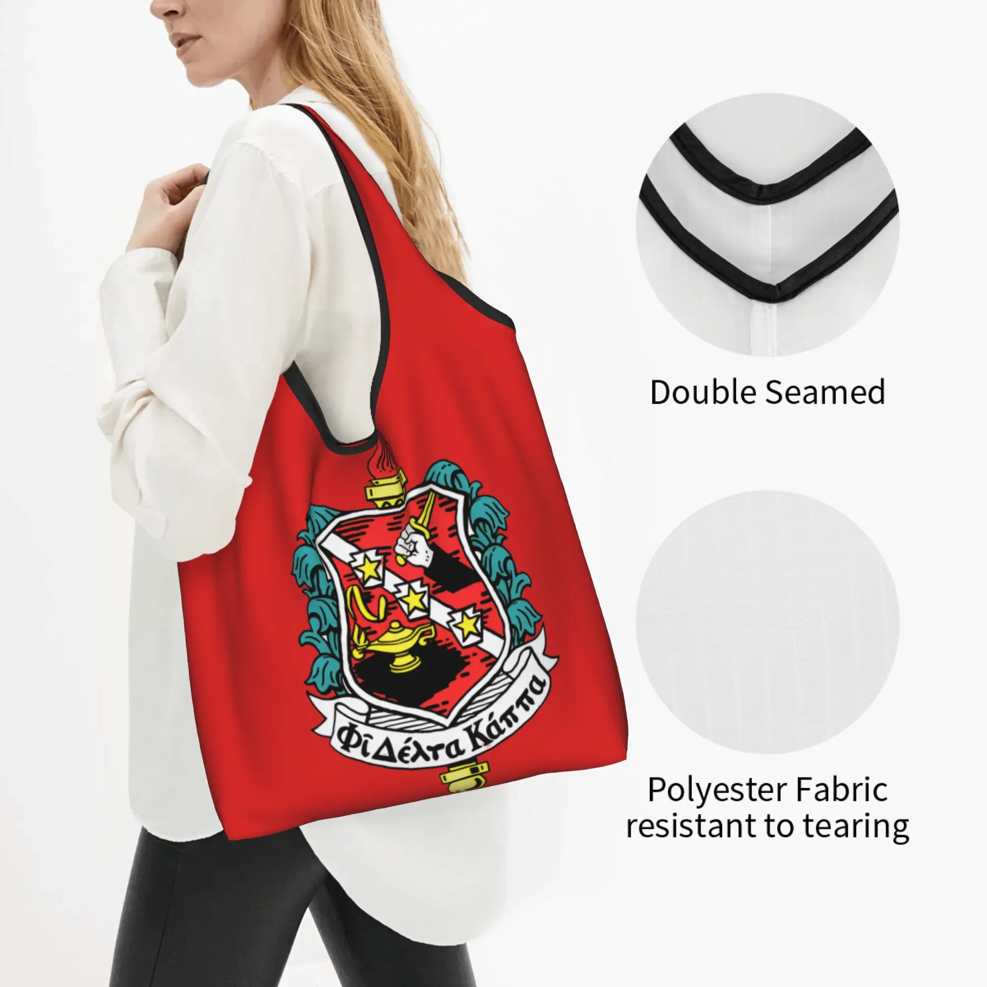 Kawaii Printed Phi Delta Kappa International 1906 Shopping Tote Bags Portable Shopper Shoulder  Handbag