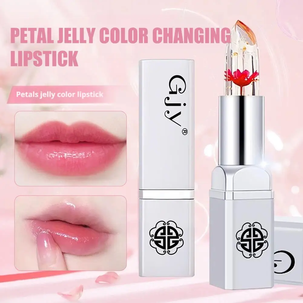 Jelly Flower Lipstick Makeup Temperature Changed Colorful Blam Stick Gloss Pink Moisturizer Lip Transparent Long-lasting Li H0E1
