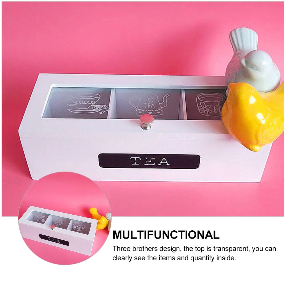 Tea Box Locker Multi-function Case Hotel Desktop Coffee Bag Wooden Sugar Homestay Container Storage