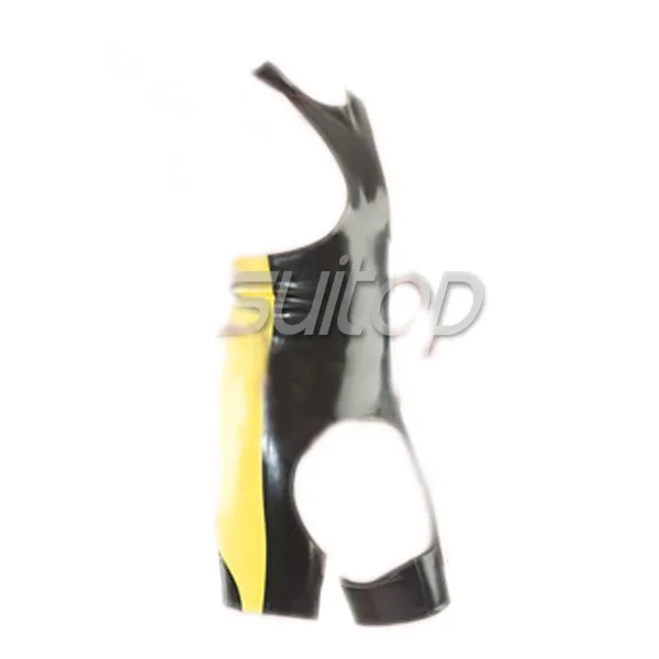 

Suitop men's latex bodysuits open crotch