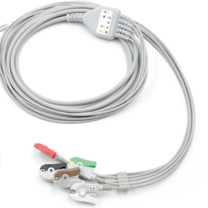 Compatible with F*ukuda  12pin 3/5 Leads ECG Cable, Use for ECG Data Monitor, ECG Measurement Sensor