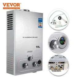 VEVOR Propane LPG Hot Water Heater Gas Stainless Steel Tankless  Propane Gas LPG Boiler Home Appliance 6L-18L Water Heater