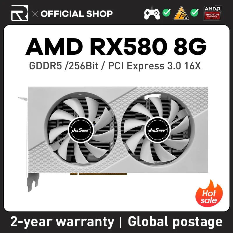 

Видеокарта JIESHUO AMD RX 580 8 Гб 2048SP игровая графическая карта GDDR5 256bit GPU rx580 8g видеокарта для настольного ПК 580Rx