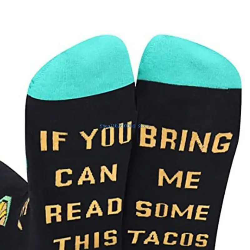 

N7YF If You Can Read This Socks Funny Tacos Sushi Novelty Gifts Stockings