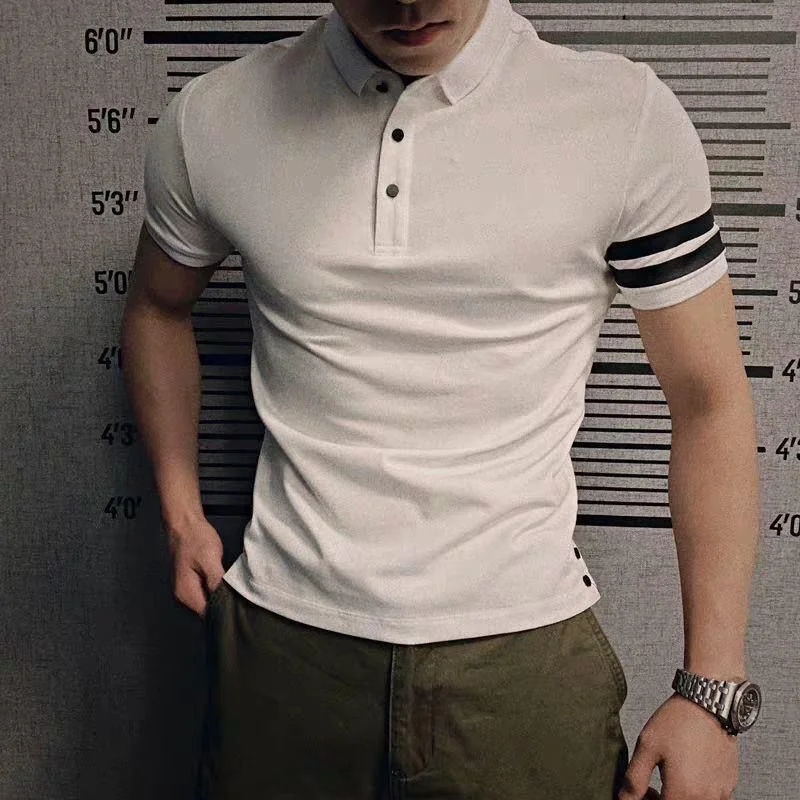 Streetwear Vintage Polo Men\'s T-shirt Cheap Cotton Cool Plain 5xl with Collar Man Tee Shirts Zipper High Quality Smooth Clothes