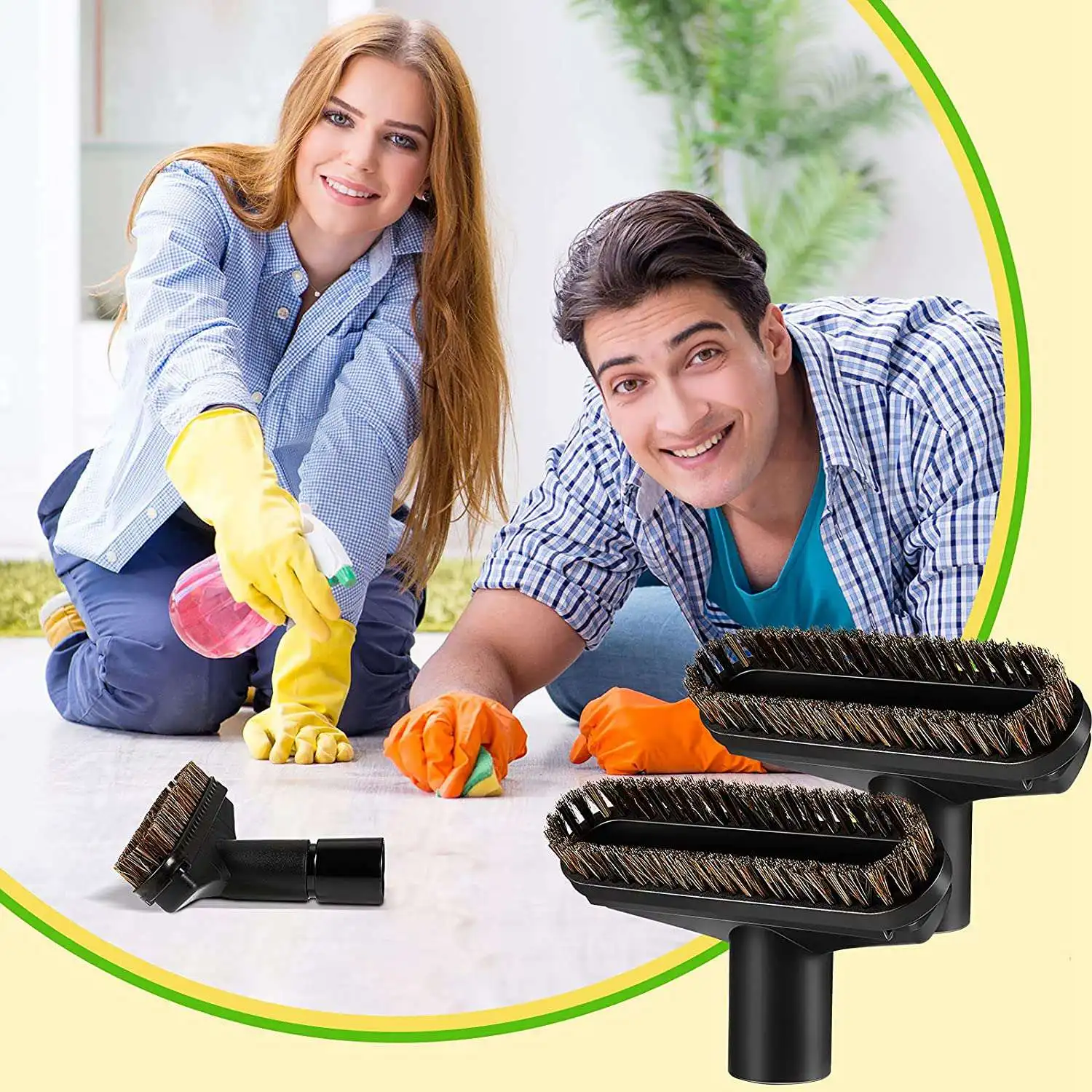 فرشاة غبار شعر حصان مربعة ، أداة العناية بالغبار ، منظف شعيرات ناعمة ، ملحقات فرشاة فراغية ، 1-من من من من من شعيرات الخيل ، 2